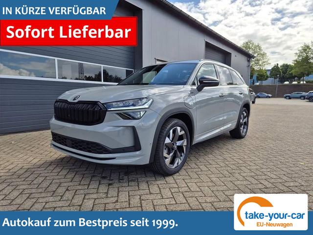 Skoda Kodiaq - Sportline 1.5 TSI 204PS PHEV DSG schwenkb. AHK elektr. PanoDach HUD Alcantara PDC v+h 360&deg;Kamera CANTON Sound Klimaautomatik Sitzheizung Lenkradheizung Navi Apple CarPlay Android Auto 2xKeyless 19"LM vollelektr. Reichweite 116KM Vorlauffahrzeug