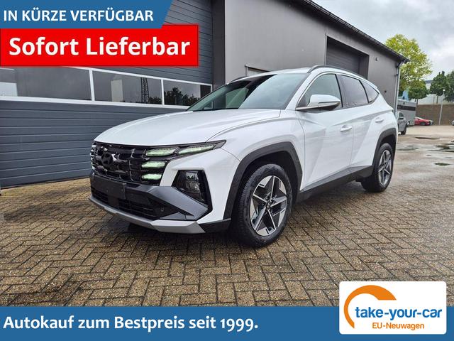 Hyundai TUCSON - Trend 1.6 T-GDI 150PS Automatik TZ 2026 Teil-Leder Sitzheizung v+h Lenkradheizung Klimaautomatik Navi Touchscreen DAB+ Apple CarPlay + Android Auto PDC R&uuml;ckf.-Kamera Matrix-LED-Scheinw. Vorlauffahrzeug