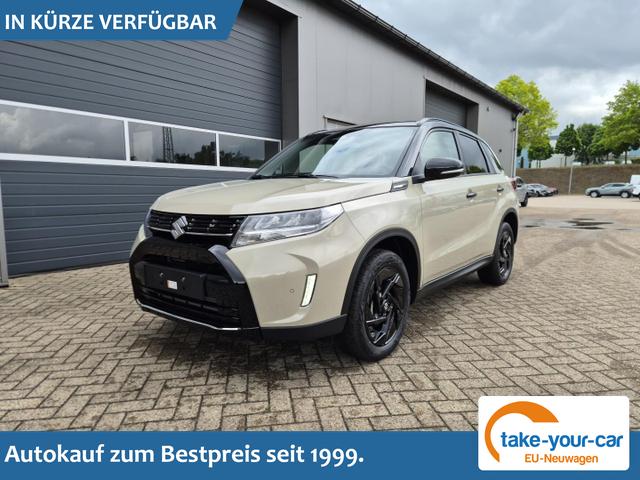 Suzuki Vitara - Comfort+ 110PS Automatik MHEV 4x4 ALLGRIP 1.4 Boosterjet Black Edition Panodach Teilleder Navi Klimaautomatik Sitzheizung ACC PDC v+h R&uuml;ckf.Kamera Suzuki-Radio Apple CarPlay Android Auto Touchscreen 2xKeyless 17-LM Vorlauffahrzeug