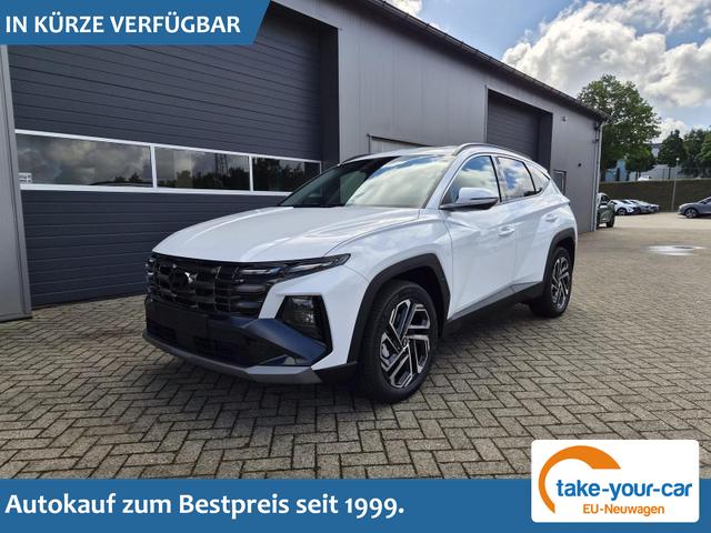 Hyundai TUCSON - Trend 1.6 T-GDI 288PS Automatik PHEV Krell-Sound Teill-Leder elektr. Heckklappe ACC Klimaautomatik Sitzheizung Lenkrandheizung Navi PDC v+h R&uuml;ckf.Kamera Apple CarPlay + Android Auto 2xKeyless 19-LM vollelektr. Reichweite 68KM Vorlauffahrzeug