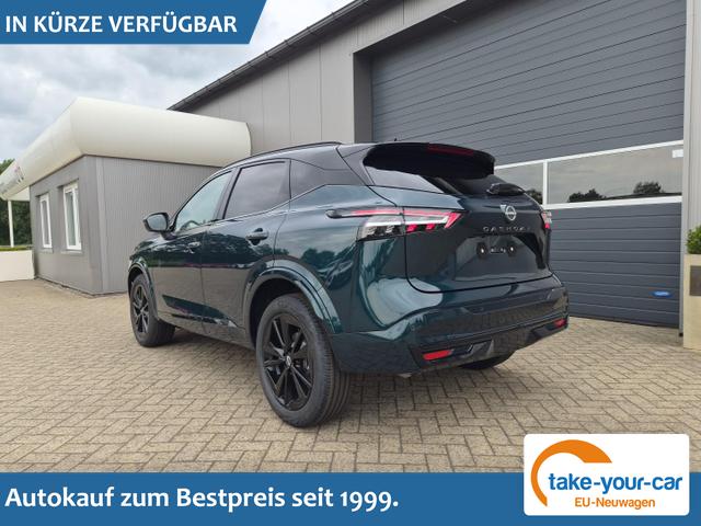Nissan Qashqai - 1.3 DIG-T MHEV 158 PS X-Tronic N-Design Head-Up Display Teil-Leder Klimaautomatik Sitzheizung Lenkradheizung Navi elektr. Heckklappe ACC PDC v+h 360&deg;Kamera DAB Bluetooth Touchscreen Apple CarPlay Android Auto 19"Zoll Vorlauffahrzeug