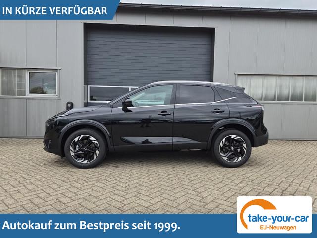 Nissan Qashqai - 1.3 DIG-T MHEV 158 PS X-Tronic N-Connecta Teil-Leder PanoGlasdach Klimaautomatik Sitzheizung Lenkradheizung Navi ACC PDC v+h 360&deg;Kamera DAB Bluetooth Touchscreen Apple CarPlay Android Auto 18"LM Vorlauffahrzeug