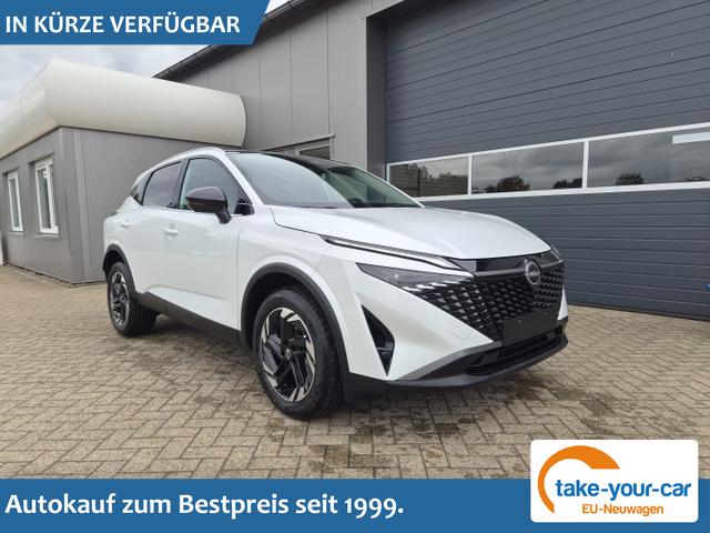 Nissan Qashqai - 1.3 DIG-T MHEV 158 PS X-Tronic N-Connecta Teil-Leder PanoGlasdach Klimaautomatik Sitzheizung Lenkradheizung Navi ACC PDC v+h 360&deg;Kamera DAB Bluetooth Touchscreen Apple CarPlay Android Auto 18"LM Vorlauffahrzeug