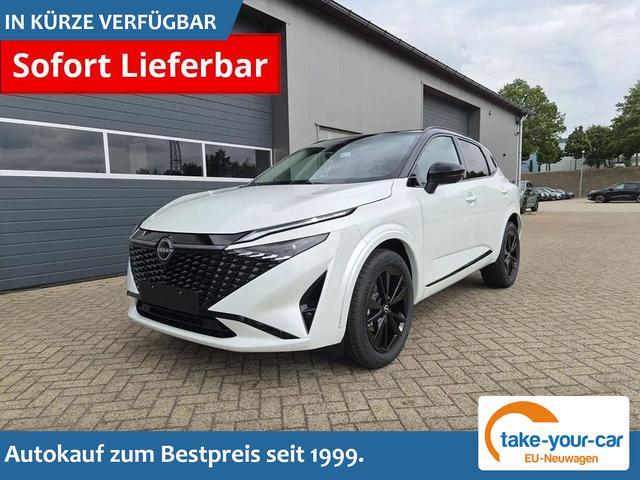 Nissan Qashqai - 1.3 DIG-T MHEV 158 PS X-Tronic N-Design PanoDach Teil-Leder Klimaautomatik Sitzheizung Lenkradheizung Navi ACC PDC v+h 360&deg;Kamera DAB Bluetooth Touchscreen Apple CarPlay Android Auto 19"Zoll Vorlauffahrzeug