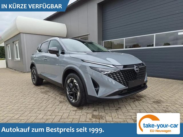 Nissan Qashqai - 1.3 DIG-T MHEV 158 PS X-Tronic N-Connecta Teil-Leder PanoGlasdach Klimaautomatik Sitzheizung Lenkradheizung Navi ACC PDC v+h 360&deg;Kamera DAB Bluetooth Touchscreen Apple CarPlay Android Auto 18"LM Vorlauffahrzeug