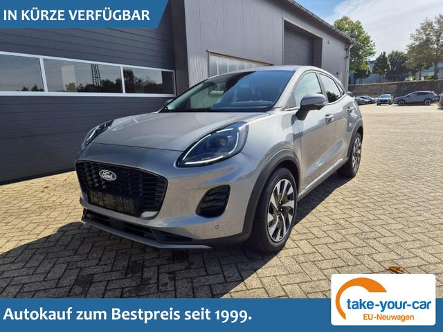 Ford Puma - Titanium 1.0 EcoBoost Hybrid 125PS Automatik abnehm. AHK ACC 4xKamera Klimaautomatik Sitzheizung Lenkradheizung Frontscheibe beheizb. LED-Scheinwerfer SYNC4 Bluetooth Apple CarPlay Android Auto PDC v+h Vorlauffahrzeug