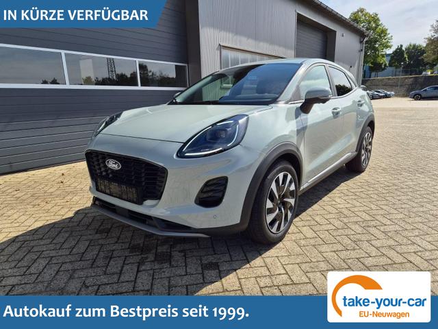 Ford Puma - Titanium 1.0 EcoBoost Hybrid 125PS Automatik abnehm. AHK ACC 4xKamera Klimaautomatik Sitzheizung Lenkradheizung Frontscheibe beheizb. LED-Scheinwerfer SYNC4 Bluetooth Apple CarPlay Android Auto PDC v+h Vorlauffahrzeug