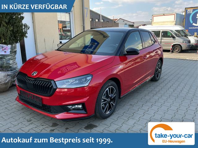 Skoda Fabia - Monte Carlo 5J. Garantie ACC Beheizbare WS Doppelter Kofferraumboden Klimaauto 16 Zoll LM Bi-LED Kamera Kessy Vorlauffahrzeug