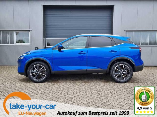 Nissan Qashqai - 1.3 DIG-T MHEV 140PS Tekna PanoGlasdach Klimaautomatik Navi Head-Up-Display Bluetooth Touchscreen Apple CarPlay Android Auto elektr. Heckklappe PDC v+h 4x Kamera 19-LM Vorlauffahrzeug