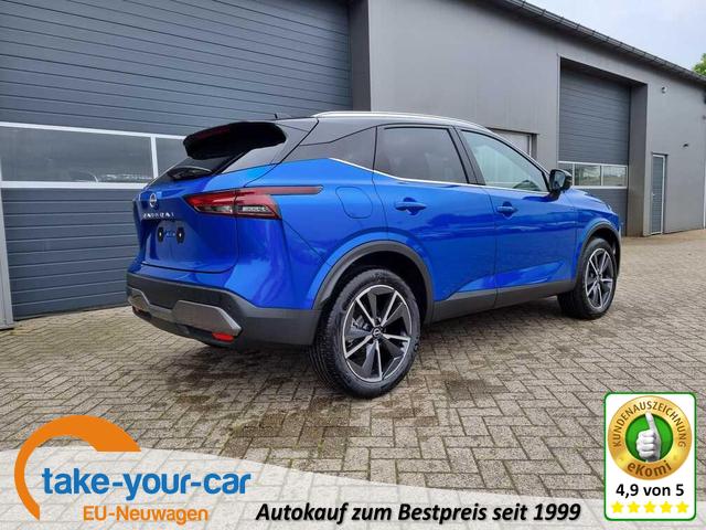 Nissan Qashqai - 1.3 DIG-T MHEV 140PS Tekna PanoGlasdach Klimaautomatik Navi Head-Up-Display Bluetooth Touchscreen Apple CarPlay Android Auto elektr. Heckklappe PDC v+h 4x Kamera 19-LM Vorlauffahrzeug