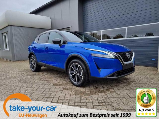 Nissan Qashqai - 1.3 DIG-T MHEV 140PS Tekna PanoGlasdach Klimaautomatik Navi Head-Up-Display Bluetooth Touchscreen Apple CarPlay Android Auto elektr. Heckklappe PDC v+h 4x Kamera 19-LM Vorlauffahrzeug