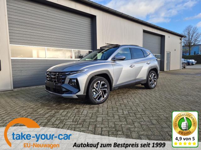 Hyundai TUCSON - 1.6 T-GDI 252PS Automatik PHEV Prime FACELIFT MY2025 elektr. PanoDach Voll-Leder Heckklappe Sitzheizung v+h Lenkradheizung ACC Klimaautomatik HUD Navi Krell-Sound 12,3"-Touchscreen DAB+ wireless Apple CarPlay + Android Auto PDC 4xKamer Vorlauffahrzeug