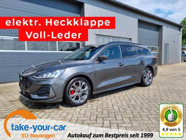 Ford Focus Turnier - 1.0 125PS ST-Line X Voll-Leder elektr. Heckklappe Winterpaket Rückf.Kamera ACC Klimaautomatik Sitzheizung Lenkradheizung Frontscheibe beheizb. Ford-Navi SYNC 4 B+O Sound DAB+ Bluetooth Apple Carplay Android Auto PDC v+h 2xKeyless 17-LM Vorlauffahrzeug