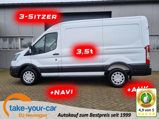 Ford Transit - L2H2 2.0 TDCi 130PS Trend 3,5t 3-Sitzer AHK Klima Navi Bluetooth DAB Frontscheibe beheizb. PDC v+h Rückf.Kamera Tempomat Vorlauffahrzeug