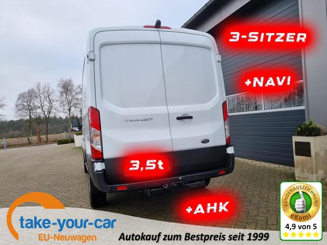 Ford Transit - L2H2 2.0 TDCi 130PS Trend 3,5t 3-Sitzer AHK Klima Navi Bluetooth DAB Frontscheibe beheizb. PDC v+h Rückf.Kamera Tempomat Vorlauffahrzeug