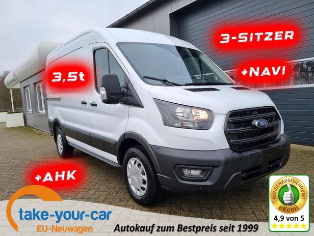 Ford Transit - L2H2 2.0 TDCi 130PS Trend 3,5t 3-Sitzer AHK Klima Navi Bluetooth DAB Frontscheibe beheizb. PDC v+h Rückf.Kamera Tempomat Vorlauffahrzeug