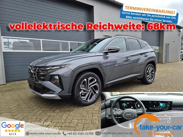 Hyundai TUCSON - Trend 1.6 T-GDI 252PS Automatik PHEV FACELIFT MY2025 Krell-Sound elektr. Heckklappe Teil-Leder Sitzheizung Lenkradheizung ACC Klimaautomatik Navi 12,3"-Touchscreen DAB+ wireless Apple CarPlay + Android Auto PDC v+h Rückf.Kamera 2xKeyless 19-LM Vorlauffahrzeug