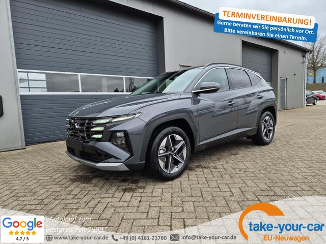 Hyundai TUCSON - Trend 1.6 T-GDI 160PS FACELIFT MY2025 elektr. Heckklappe Teil-Leder Sitzheizung v+h Lenkradheizung Klimaautomatik Navi Touchscreen DAB+ wireless Apple CarPlay + Android Auto PDC Rückf.-Kamera Matrix-LED-Scheinw. Vorlauffahrzeug