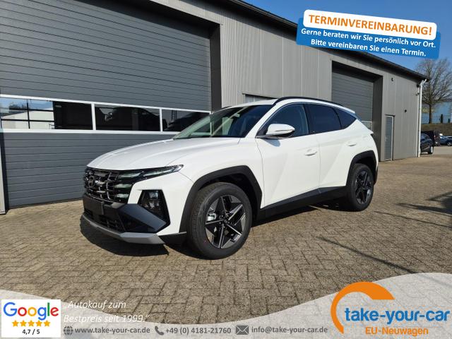Hyundai TUCSON - Trend 1.6 T-GDI 160PS Automatik FACELIFT MY2025 elektr. Heckklappe Teil-Leder Sitzheizung v+h Lenkradheizung ACC Klimaautomatik Navi Touchscreen DAB+ wireless Apple CarPlay + Android Auto PDC Rückf.Kamera Matrix-LED-Scheinw. Vorlauffahrzeug