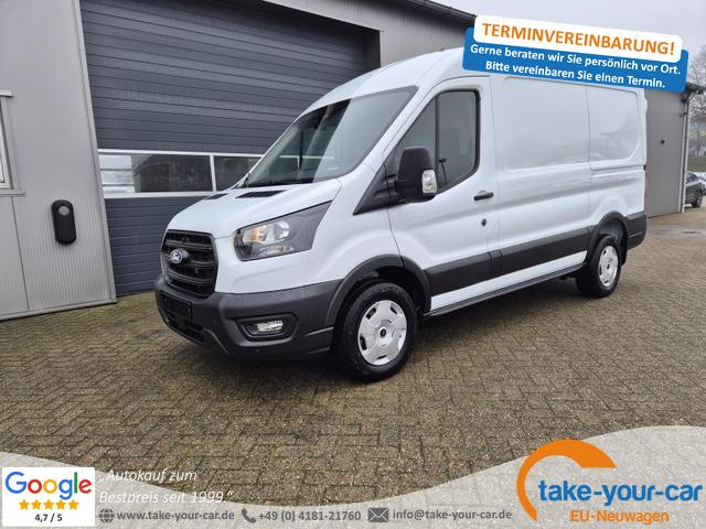 Ford Transit - L2H2 2.0 EcoBlue 130PS Trend 3,5t 3-Sitzer AHK Sitzheizung Lenkradheizung Frontscheibe beheizb. Klimaautomatik Bluetooth DAB Apple CarPlay Android Auto PDC v+h Rückf.Kamera Tempomat Vorlauffahrzeug