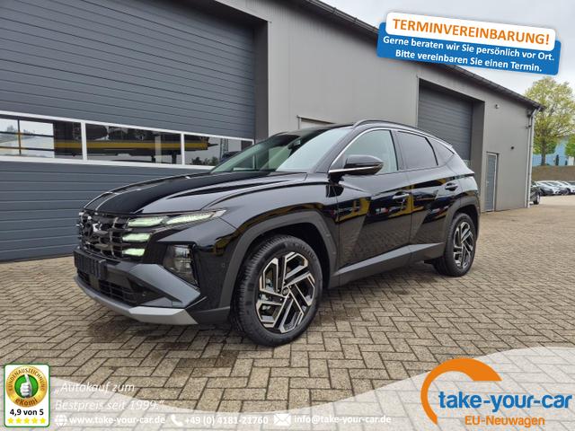 Hyundai TUCSON - Prime 1.6 T-GDI 252PS Automatik PHEV FACELIFT MY2025 Voll-Leder elektr. Heckklappe Sitzheizung v+h Lenkradheizung ACC Klimaautomatik HUD Navi Krell-Sound 12,3"-Touchscreen DAB+ wireless Apple CarPlay + Android Auto PDC 4xKamera 2xKeyless 19-LM Vorlauffahrzeug