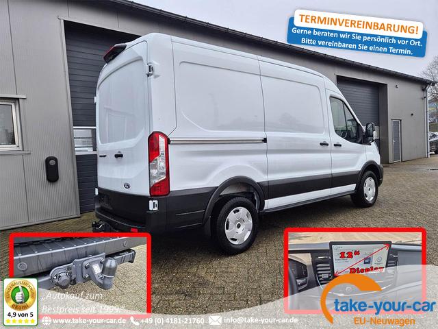 Ford Transit - L2H2 2.0 EcoBlue 165PS Trend Heckantrieb 3,5t 2-Sitzer AHK Sitzheizung Lenkradheizung Frontscheibe beheizb. Klimaautomatik PDC v+h Rückf.Kamera Bluetooth DAB Apple CarPlay Android Auto Tempomat Ganzj.Reifen Vorlauffahrzeug