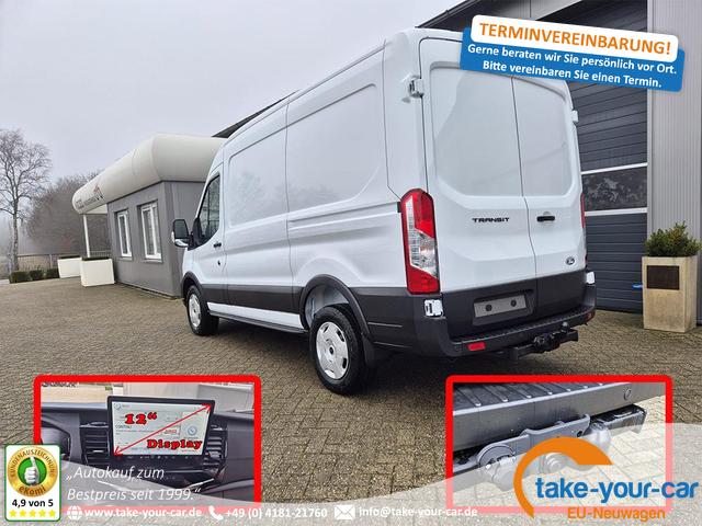 Ford Transit - L2H2 2.0 EcoBlue 130PS Trend 3,5t 3-Sitzer AHK Sitzheizung Lenkradheizung Frontscheibe beheizb. Klimaautomatik Bluetooth DAB Apple CarPlay Android Auto PDC v+h Rückf.Kamera Tempomat Vorlauffahrzeug