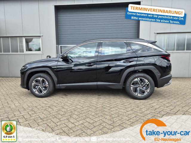 Hyundai TUCSON - 1.6 T-GDI 160PS Sitzheizung Lenkradheizung Klimaautomatik Navi 12,3"-Touchscreen DAB+ wireless Apple CarPlay + Android Auto PDC v+h Rückf.Kamera 2xKeyless 17-LM Vorlauffahrzeug