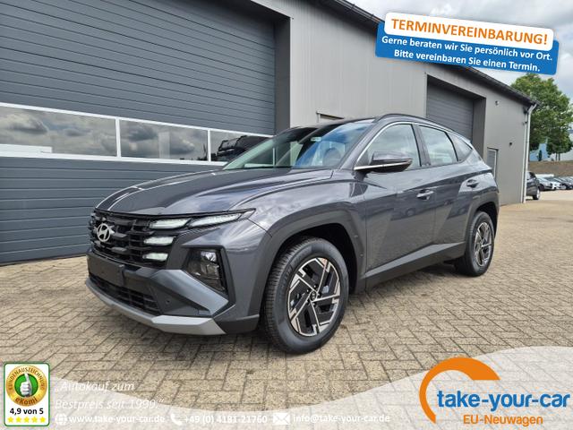 Hyundai TUCSON - 1.6 T-GDI 160PS Sitzheizung Lenkradheizung Klimaautomatik Navi 12,3"-Touchscreen DAB+ wireless Apple CarPlay + Android Auto PDC v+h Rückf.Kamera 2xKeyless 17-LM Vorlauffahrzeug