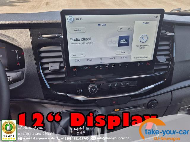 Ford Transit - L2H2 2.0 EcoBlue 165PS Trend Heckantrieb 3,5t 2-Sitzer AHK Sitzheizung Lenkradheizung Frontscheibe beheizb. Klimaautomatik PDC v+h Rückf.Kamera Bluetooth DAB Apple CarPlay Android Auto Tempomat Ganzj.Reifen Vorlauffahrzeug