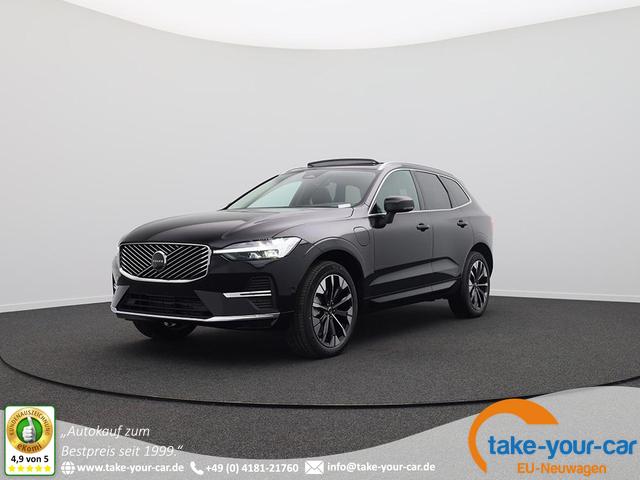 Volvo XC60 - T6 Ultra AWD PHEV 350PS Automatik elektr. PanoDach Nappaleder 360°Kamera PDC v+h ACC el.Heckklappe Harma/Kadon-Sound Klimaautomatik Standheizung Sitzheizung Lenkradheizung Frontscheibe beheizb. Navi Apple CarPlay Android Auto 20-LM Vorlauffahrzeug