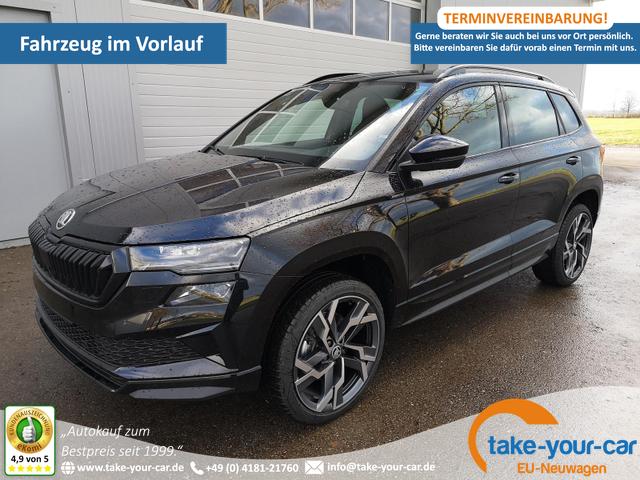 Skoda Karoq - Sportline 2.0TDI DSG 4x4 AHK Matrix Pano Sound Leder 19 Zoll Vorlauffahrzeug