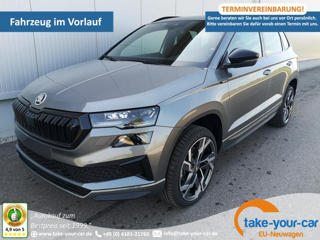 Skoda Karoq - Sportline 2.0TDI DSG 4x4 AHK Matrix Pano Sound Leder 19 Zoll Vorlauffahrzeug
