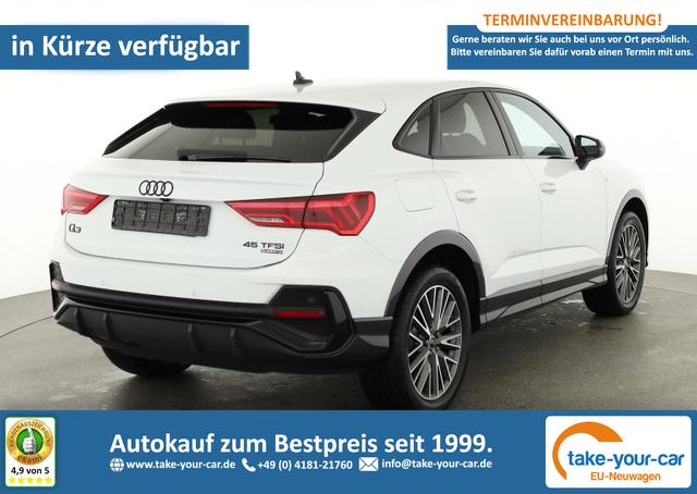 Audi Q3 Sportback - 45 TFSI quattro S line qu S-LINE, AHK, 19-Zoll, Optik schwarz, Navi, Kamera, el. Klappe Vorlauffahrzeug