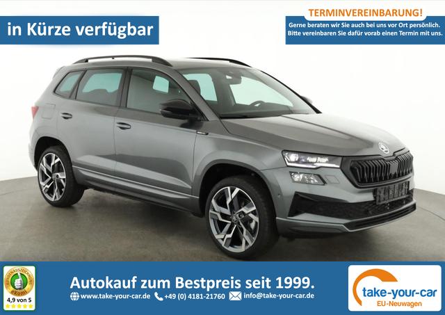 Skoda Karoq - Sportline 1.5 TSI DSG Sportline, Pano, AHK, Navi, CANTON, Matrix, AreaView, Side, FS-beheizbar, 19-Zoll Vorlauffahrzeug
