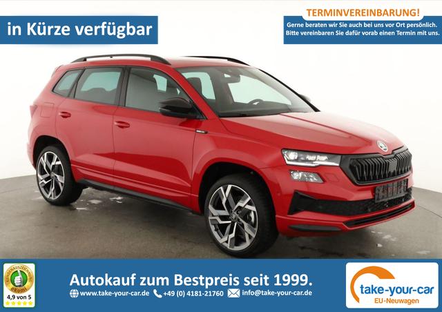 Skoda Karoq - Sportline 1.5 TSI DSG Sportline, Pano, AHK, Navi, CANTON, Matrix, AreaView, Side, FS-beheizbar, 19-Zoll Vorlauffahrzeug