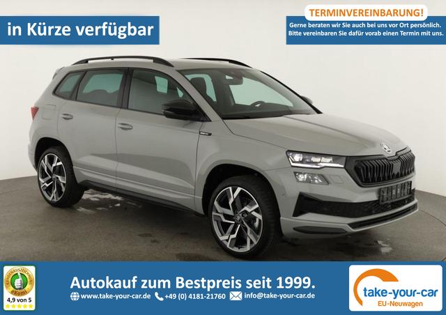 Skoda Karoq - Sportline 1.5 TSI DSG Sportline, Pano, AHK, Navi, CANTON, Matrix, AreaView, Side, FS-beheizbar, 19-Zoll Vorlauffahrzeug