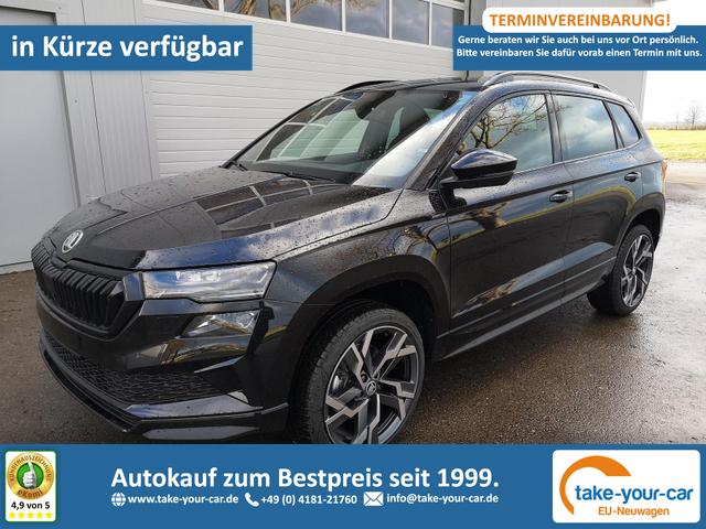 Skoda Karoq - Sportline 2.0TDI DSG 4x4 AHK Matrix Pano Sound Leder 19 Zoll Vorlauffahrzeug