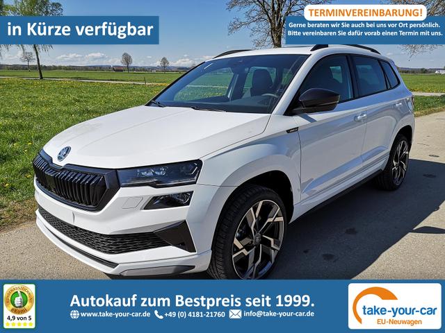 Skoda Karoq - Sportline 2.0TDI DSG 4x4 AHK Matrix Pano Sound Leder 19 Zoll Vorlauffahrzeug