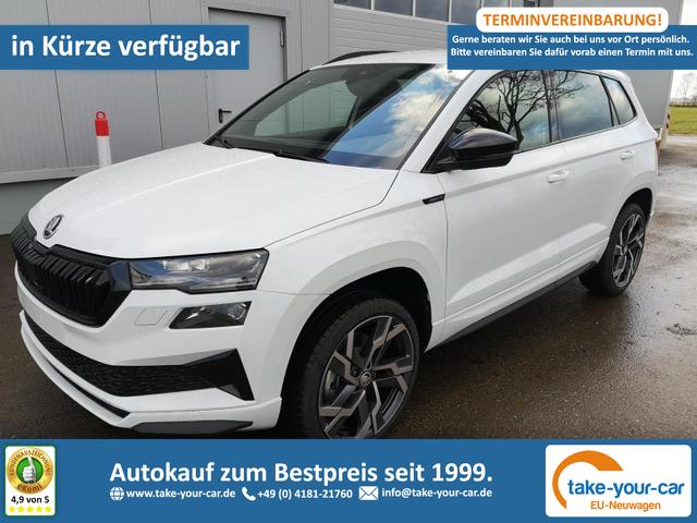 Skoda Karoq - Sportline 2.0TDI DSG 4x4 AHK Matrix Leder 19 Zoll Vorlauffahrzeug