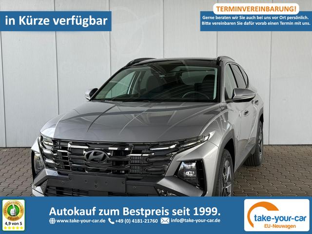 Hyundai TUCSON - E-Motion 1.6 T-GDI 2WD 48V DCT / Panoramadach ACC Sitz + Lenkradheizung LED Navi PDC V&H Kamera Alu 18" Vorlauffahrzeug