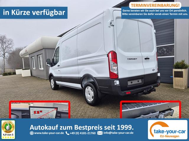 Ford Transit - L2H2 2.0 EcoBlue 130PS Trend 3,5t 3-Sitzer AHK Sitzheizung Lenkradheizung Frontscheibe beheizb. Klimaautomatik Bluetooth DAB Apple CarPlay Android Auto PDC v+h Rückf.Kamera Tempomat Vorlauffahrzeug