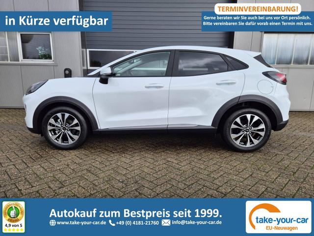 Ford Puma - Titanium 1.0 EcoBoost Hybrid 125PS Automatik Klimaautomatik Sitzheizung Lenkradheizung Frontscheibe beheizb. LED-Scheinwerfer Ford-Navi SYNC4 Bluetooth Apple CarPlay Android Auto PDC 17-LM Vorlauffahrzeug