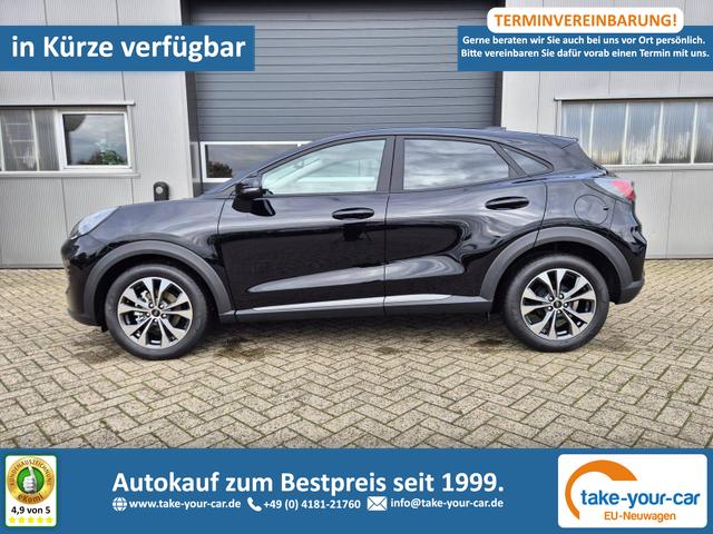 Ford Puma - Titanium 1.0 EcoBoost Hybrid 125PS Automatik Klimaautomatik Sitzheizung Lenkradheizung Frontscheibe beheizb. LED-Scheinwerfer Ford-Navi SYNC4 Bluetooth Apple CarPlay Android Auto PDC 17-LM Vorlauffahrzeug