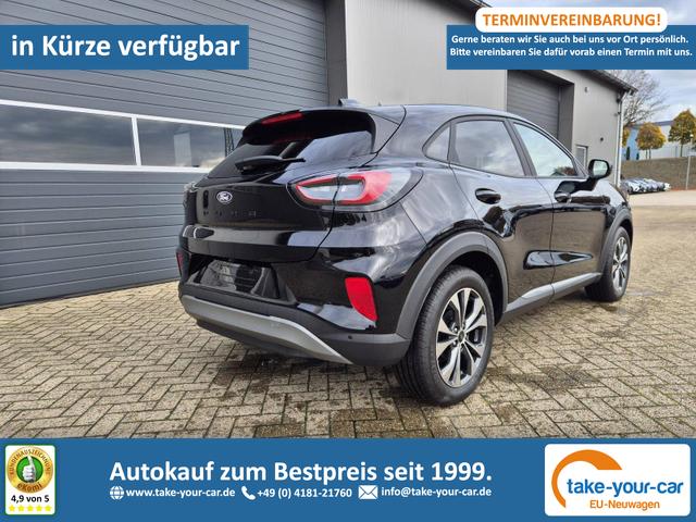 Ford Puma - Titanium 1.0 EcoBoost Hybrid 125PS Automatik Klimaautomatik Sitzheizung Lenkradheizung Frontscheibe beheizb. LED-Scheinwerfer Ford-Navi SYNC4 Bluetooth Apple CarPlay Android Auto PDC 17-LM Vorlauffahrzeug