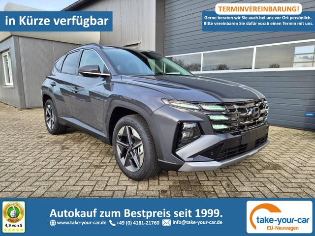 Hyundai TUCSON - Trend 1.6 T-GDI 150PS Automatik TZ 2026 Teil-Leder Sitzheizung v+h Lenkradheizung Klimaautomatik Navi Touchscreen DAB+ Apple CarPlay + Android Auto PDC R&uuml;ckf.-Kamera Matrix-LED-Scheinw. Vorlauffahrzeug