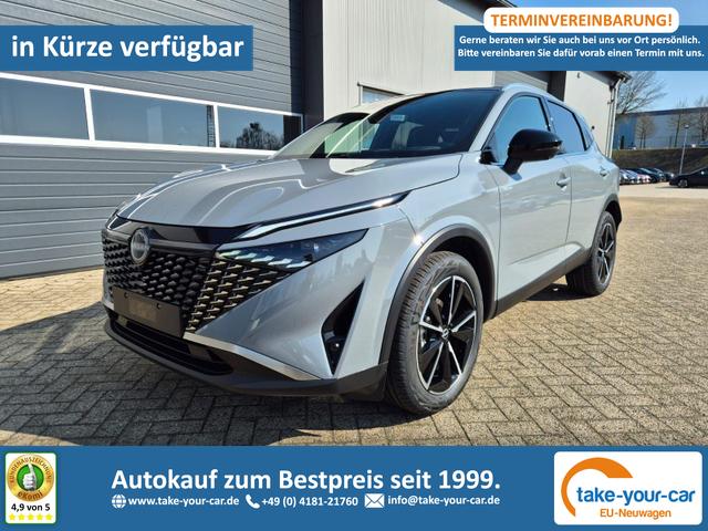 Nissan Qashqai - 1.3 DIG-T MHEV 158 PS X-Tronic Tekna Voll-Leder Klimaautomatik PanoGlasdach Sitzheizung Lenkradheizung Navi Head-Up Display elektr. Heckklappe ACC PDC v+h 360&deg;Kamera DAB Bluetooth Touchscreen Apple CarPlay Android Auto 19"LM Vorlauffahrzeug