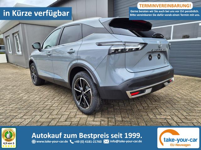 Nissan Qashqai - 1.3 DIG-T MHEV 158 PS X-Tronic Tekna Voll-Leder Klimaautomatik PanoGlasdach Sitzheizung Lenkradheizung Navi Head-Up Display elektr. Heckklappe ACC PDC v+h 360&deg;Kamera DAB Bluetooth Touchscreen Apple CarPlay Android Auto 19"LM Vorlauffahrzeug