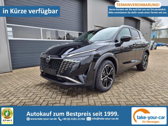 Nissan Qashqai - 1.3 DIG-T MHEV 158 PS X-Tronic Tekna Voll-Leder Klimaautomatik PanoGlasdach Sitzheizung Lenkradheizung Navi Head-Up Display elektr. Heckklappe ACC PDC v+h 360&deg;Kamera DAB Bluetooth Touchscreen Apple CarPlay Android Auto 19"LM Vorlauffahrzeug