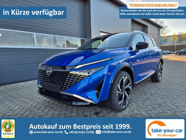 Nissan Qashqai - 1.3 DIG-T MHEV 158 PS X-Tronic Tekna Premium Paket 20"LM Teil-Leder PanoGlasdach Klimaautomatik Sitzheizung Lenkradheizung Navi Head-Up Display elektr. Heckklappe ACC PDC v+h 360&deg;Kamera DAB Bluetooth Touchscreen Apple CarPlay Android Auto Vorlauffahrzeug